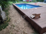 Укладка террасной доски Good Cover Стандарт коричневый вокруг бассейна