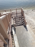 Монтаж лестницы на террасе с бассейном - база отдыха Волжский берег